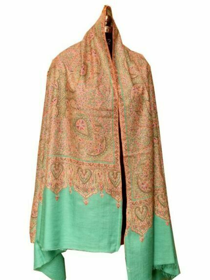 Pashmina-Green-silk-embroidery-jama