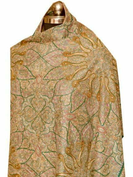 Pashmina-Silk-Embroidery-Jama-Green